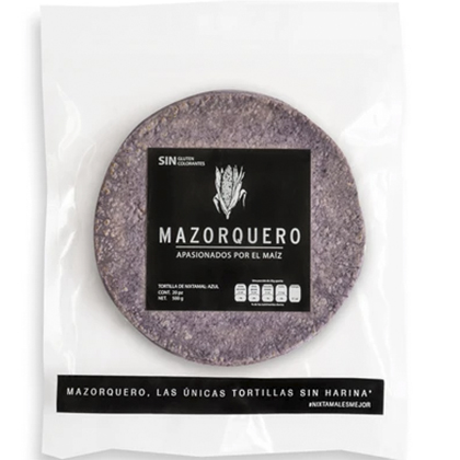 Tortilla Azul de Nixtamal Mazorquero